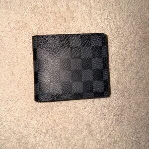 LV Men’s Checkered Black Wallet